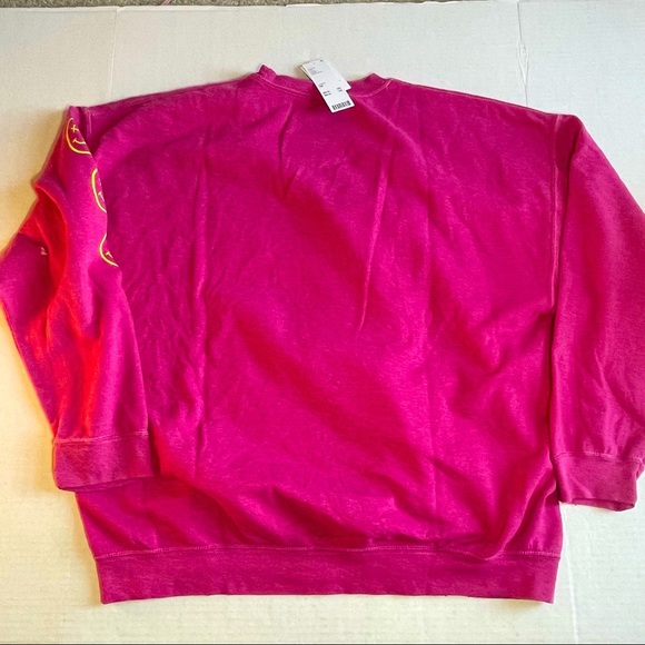 U. O. PINK NIRVANA CREW SWEATSHIRT BNWT S/M OVERSIZED fits To L/XL SHIPS QUICK! - Picture 9 of 14